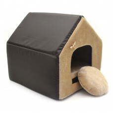 Хатка для собак і котів Zoo-hunt Хутро коричневий №1 300х330х330 мм