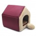 Хатка для собак і котів Zoo-hunt Хутро бордовий №1 300х330х330 мм