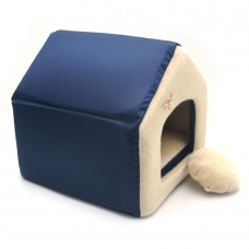 Хатка для собак і котів Zoo-hunt Хутро синій №1 300х330х330 мм