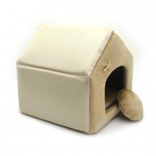 Хатка для собак і котів Zoo-hunt Хутро бежевий №1 300х330х330 мм