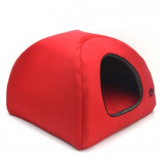 Хатка юрта для котів і собак Zoo-hunt Loft №1 32х32х32 см червоний + сірий 