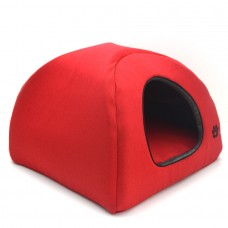 Хатка юрта для котів і собак Zoo-hunt Loft №2 41х41х37 см червоний + сірий 