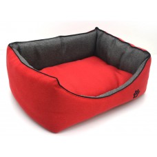 Лежак для собак і котів Zoo-hunt Loft червоний + сірий №1 300х400х180 мм