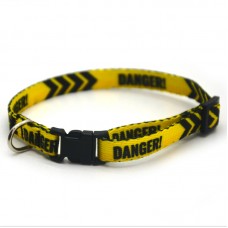 Нашийник для собак та котів капроновий ОК Danger 1,0 см жовтий 