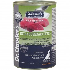 Вологий корм для собак Dr.Clauder’s Selected Meat Duck & Sweet Potato 400 г Вологий корм для собак Dr.Clauder’s Selected Meat Duck & Sweet Potato 400 г